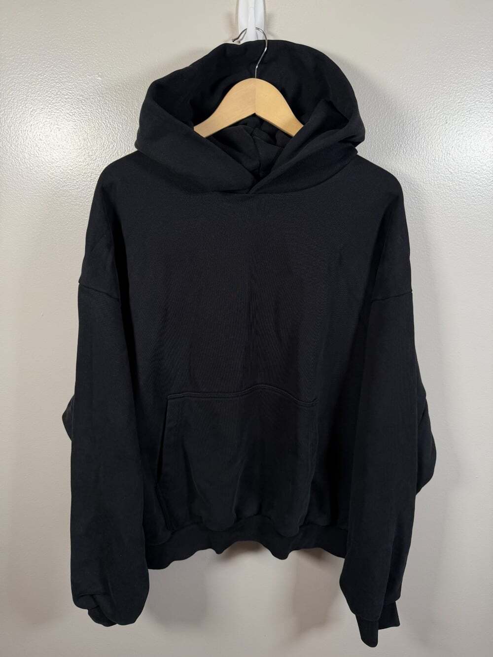 Rue Porter Ultra Heavyweight Pullover Hoodie Mens Large Black Boxy Oversized